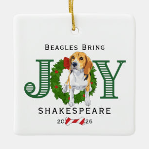 Ornamento De Cerâmica Beagles Trazem Alegria