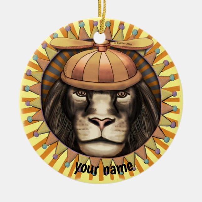 Ornamento De Cerâmica Beanie Lion (Frente)