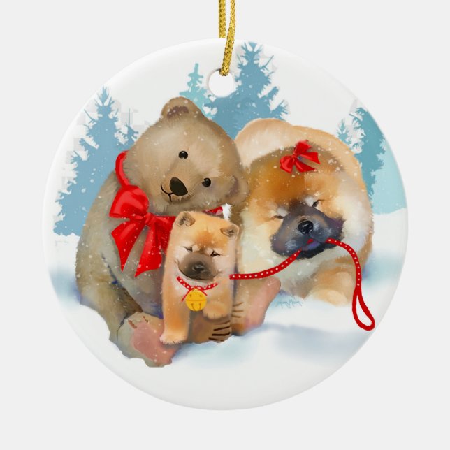Ornamento De Cerâmica BEAR-ING GIFTS 2018 Chow Porcelain Ornament (Frente)