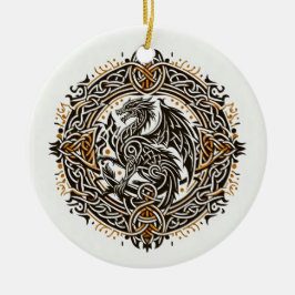 Ornamento De Cerâmica Beast Celtic Dragon