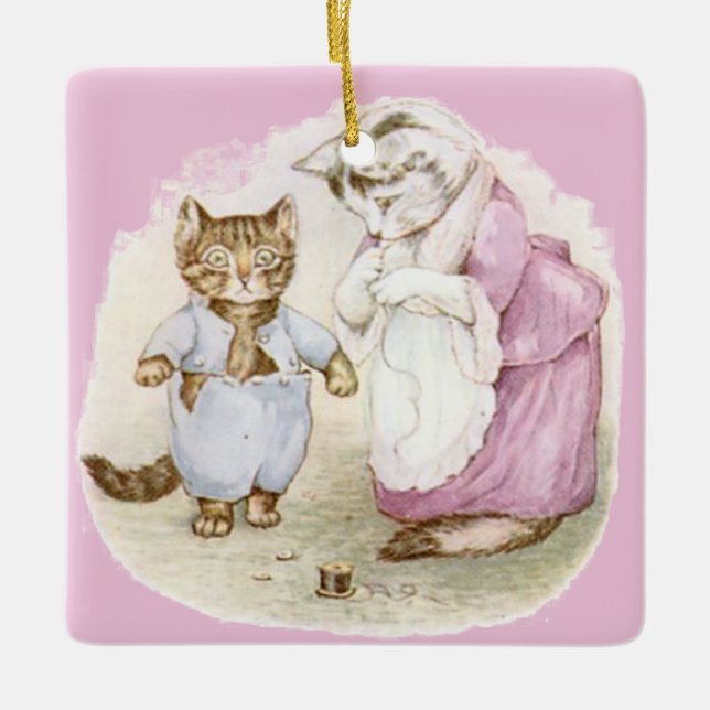 Ornamento De Cerâmica Beatrix Potter Tom Kitten Jemima Puddle Duck (Frente)