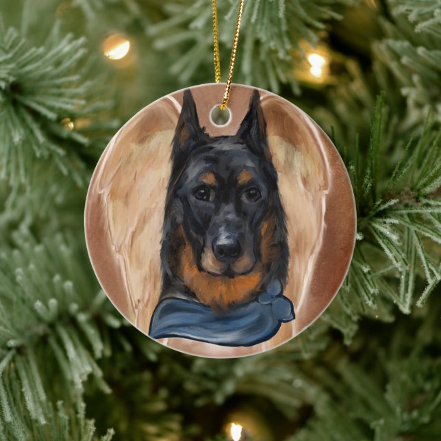 Ornamento De Cerâmica Beauceron (Árvore)