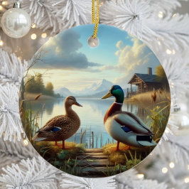 Ornamento De Cerâmica Beautiful Mallard Ducks Keepsake