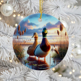 Ornamento De Cerâmica Beautiful Mallard Ducks Keepsake