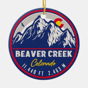 Ornamento De Cerâmica Beaver Creek Colorado Retro Sunset Souvenirs