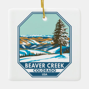 Ornamento De Cerâmica Beaver Creek Ski Area Winter Colorado