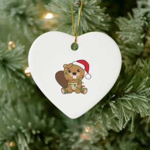 Ornamento De Cerâmica Beaver de inverno em Beaver