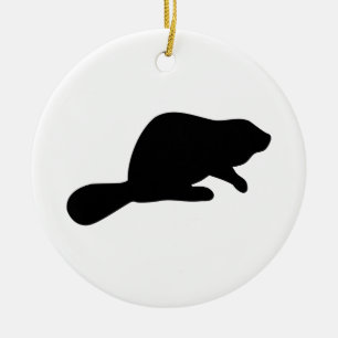 Ornamento De Cerâmica Beaver Silhouette