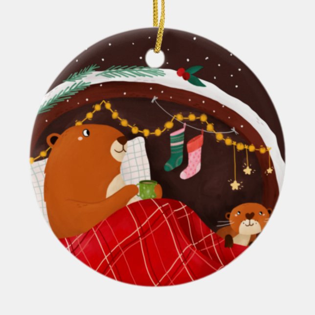 Ornamento De Cerâmica Beavers de Refrigeração (Frente)