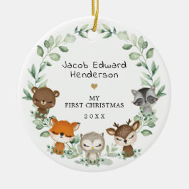 Ornamento De Cerâmica Bebê 1rua Primeira Floresta de Natal