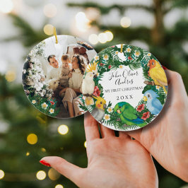 Ornamento De Cerâmica Bebê 1rua Primeiro Natal Tropicais