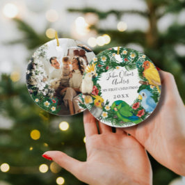 Ornamento De Cerâmica Bebê 1rua Primeiro Natal Tropicais