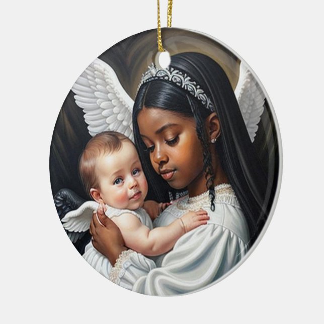 Ornamento De Cerâmica Bebê Anjo (Esquerda)