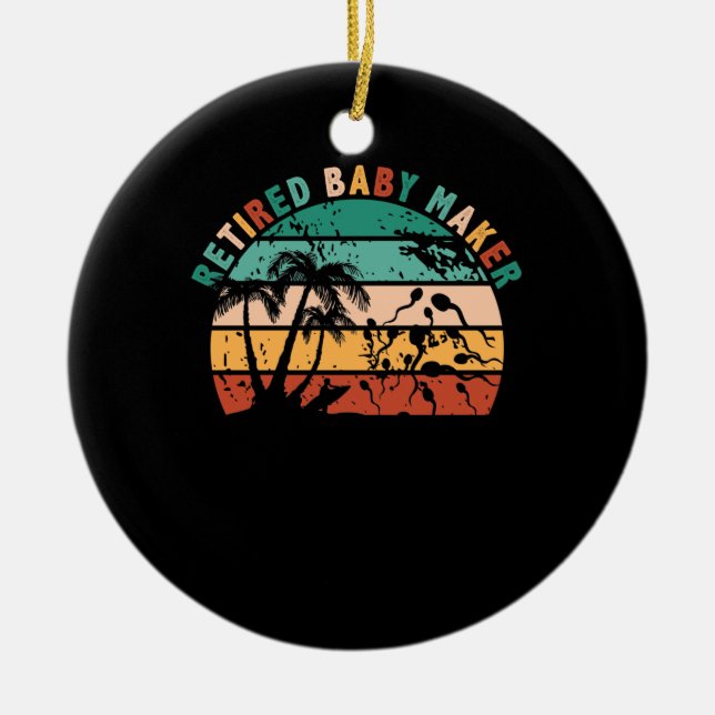 Ornamento De Cerâmica Bebê aposentado Posta vasectomia (Frente)