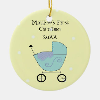 Ornamento De Cerâmica Bebe Carrinho de Bebês Primeiro Natal
