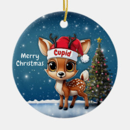 Ornamento De Cerâmica Bebê Cervo Cupido, Cervo, Corça, Rena🦌 🎄