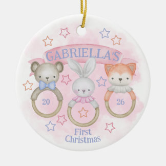 Ornamento De Cerâmica Bebê Chora Bebê no Primeiro Natal