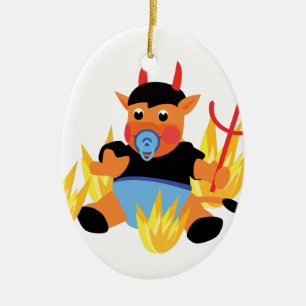 Ornamento De Cerâmica bebê diabólico