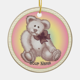Ornamento De Cerâmica Bebê do Urso de Teddy