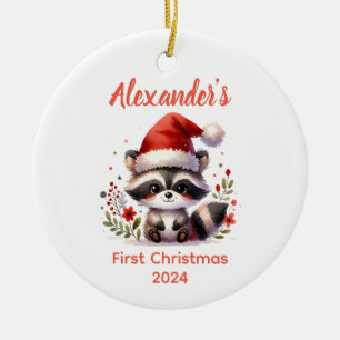 Ornamento De Cerâmica Bebê é o primeiro bebê guincho de natal
