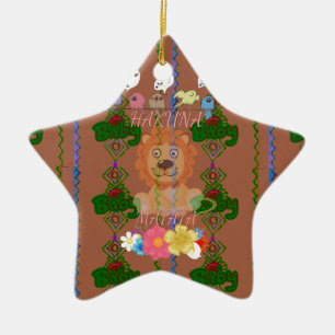 Ornamento De Cerâmica Bebê engraçado bonito Leão Rei Hakuna Matata mais