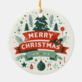 Ornamento De Cerâmica Bebê Foto de Natal Mistletoe Cute Reindeer