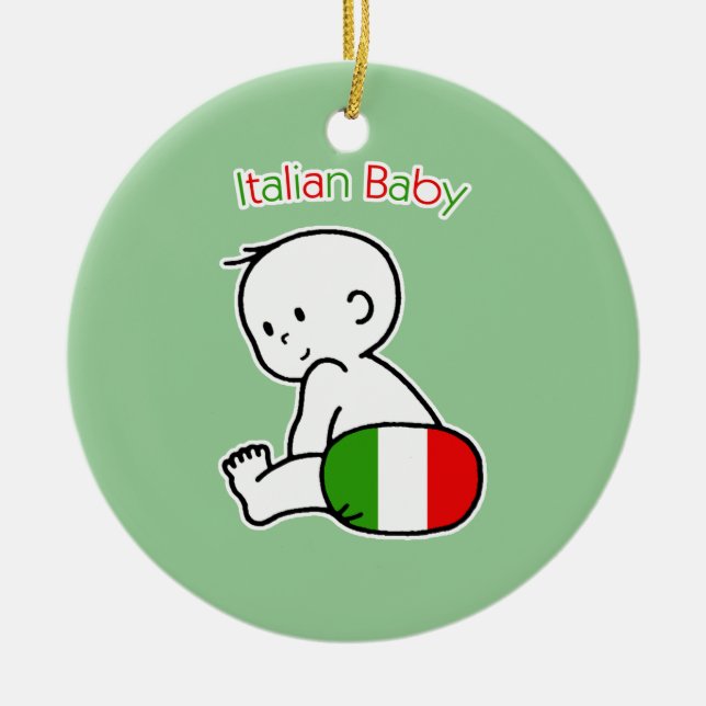 Ornamento De Cerâmica Bebê italiano (Frente)