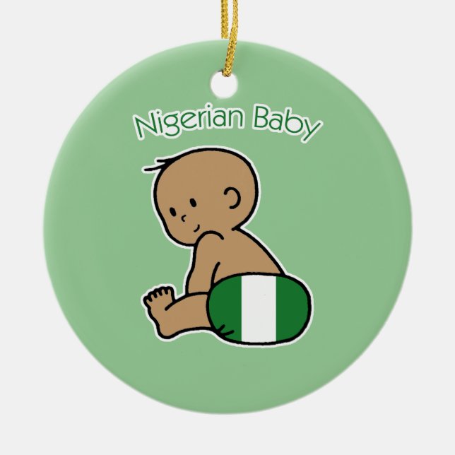 Ornamento De Cerâmica Bebê nigeriano (Frente)