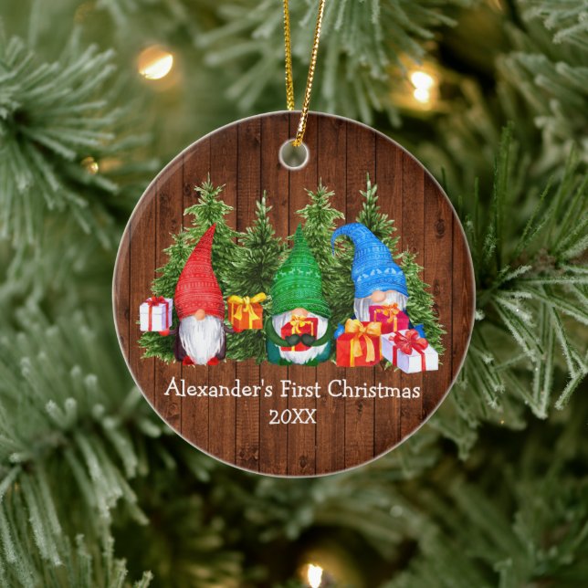 Ornamento De Cerâmica Bebê Primeiro Natal Gnomos Molerosos Russos (Árvore)