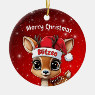 Ornamento De Cerâmica Bebê Rena Blitz, Corça, Cerva, Rena🦌 🎄