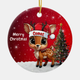 Ornamento De Cerâmica Bebê Rena Cometa, Corça, Cerva, Rena🦌 🎄