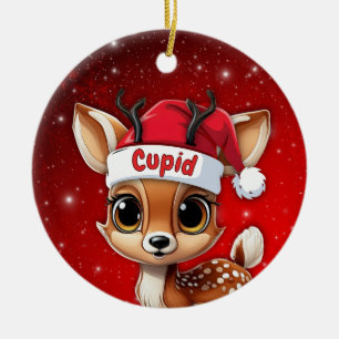 Ornamento De Cerâmica Bebê Rena Cupido, Cervo, Corça, Rena🦌 🎄