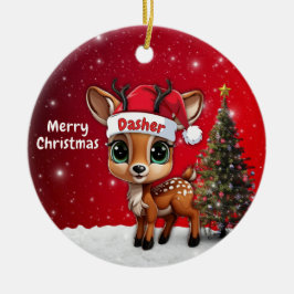 Ornamento De Cerâmica Bebê Rena Dasher, Corça, Cerva, Rena🦌 🎄