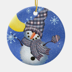 Ornamento De Cerâmica Bebê Snowman Dated Keepsasasakornaeafehoto