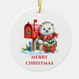 Ornamento De Cerâmica Bebê Urso Polar Fofo Natal