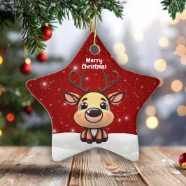 Ornamento De Cerâmica Bebê Veado, Cerva, Natal Alegre 🦌 🎄Feliz Natal F