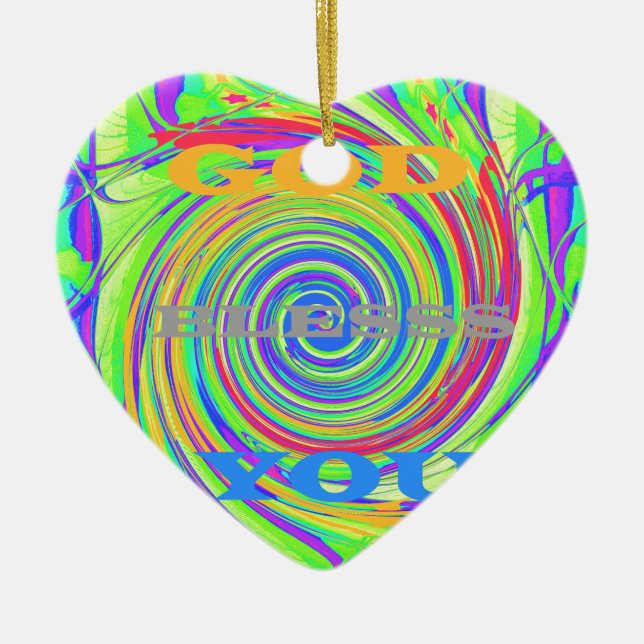 Ornamento De Cerâmica Bebês Crianças Deus abençoe Você... (Frente)