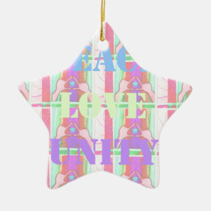 Ornamento De Cerâmica Bebês Crianças Paz Amor Unidade Hakuna Matata desi