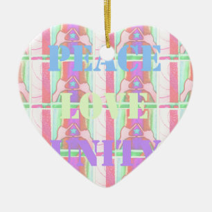 Ornamento De Cerâmica Bebês Crianças Paz Amor Unidade Hakuna Matata desi