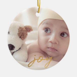 Ornamento De Cerâmica Bebês Primeira Alegria de Natal Personalizada com