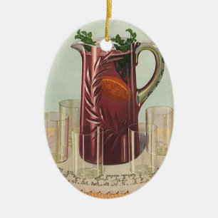 Ornamento De Cerâmica Bebidas do vintage e bebidas, jarro do Sangria