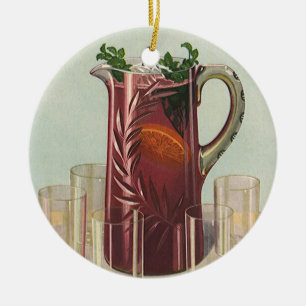Ornamento De Cerâmica Bebidas e Bebidas Vintage, Pitcher de Sangria