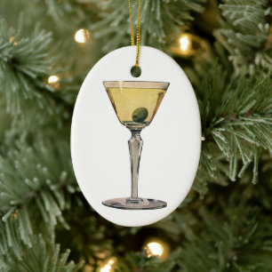 Ornamento De Cerâmica Bebidas Vintage, Coquetel de Azeitona Martini