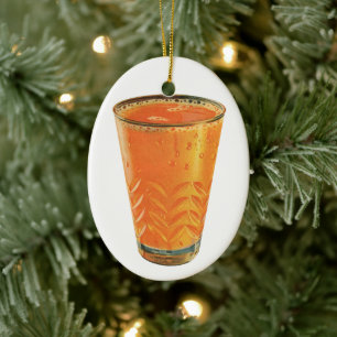 Ornamento De Cerâmica Bebidas Vintage, Vidro de Sumo Laranja