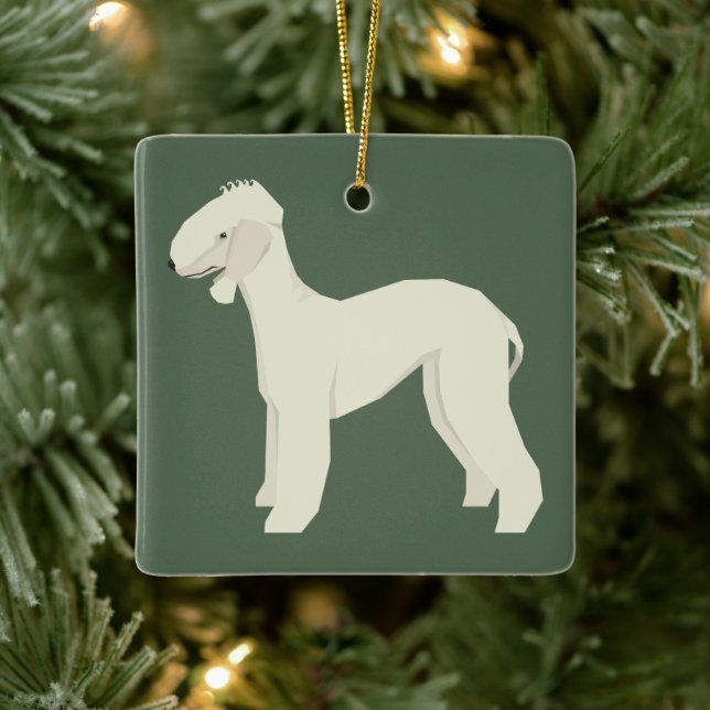Ornamento De Cerâmica Bedlington Terrier (Árvore)