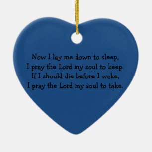 Ornamento De Cerâmica Bedtime Prayer Now I Lay Me Down to Sleep