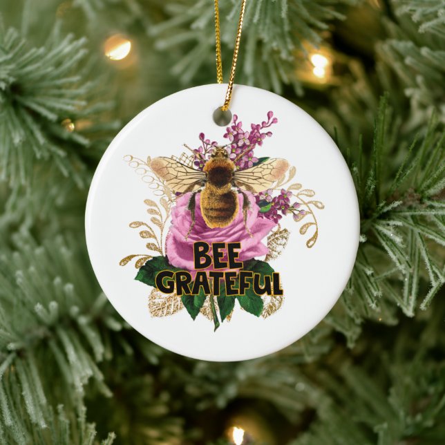 Ornamento De Cerâmica Bee Grateful (Árvore)