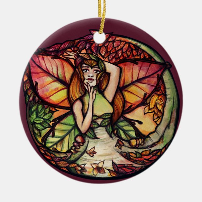 Ornamento De Cerâmica Beech Tree Fairy Nature Lovers (Frente)