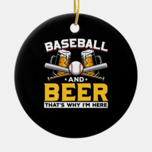 Ornamento De Cerâmica Beer Drinker Baseball Beball Humor Aniversário