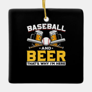Ornamento De Cerâmica Beer Drinker Baseball Beball Humor Aniversário